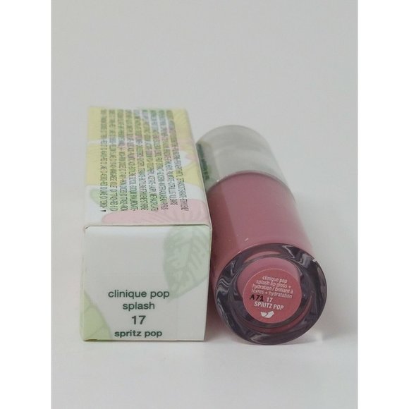 New Clinique Pop Splash Lip Gloss + Hydration 17 Spritz Pop Full Size - Picture 2 of 3